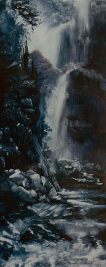 Detail of Waterfall, 2000 Blue grey waterfall by Lee Campbell