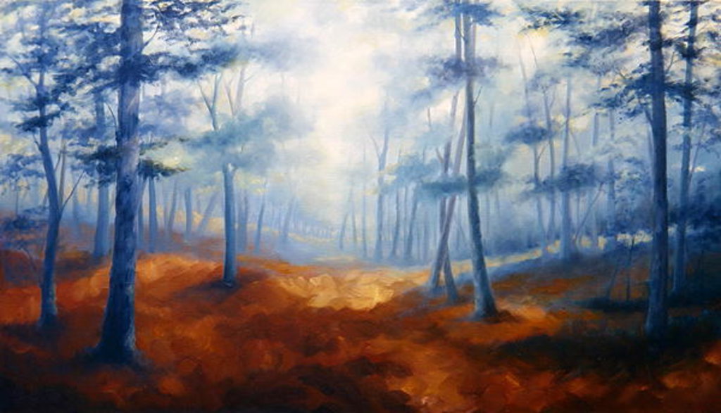 Detail of Sanctury, 2008 forest landscape by Lee Campbell