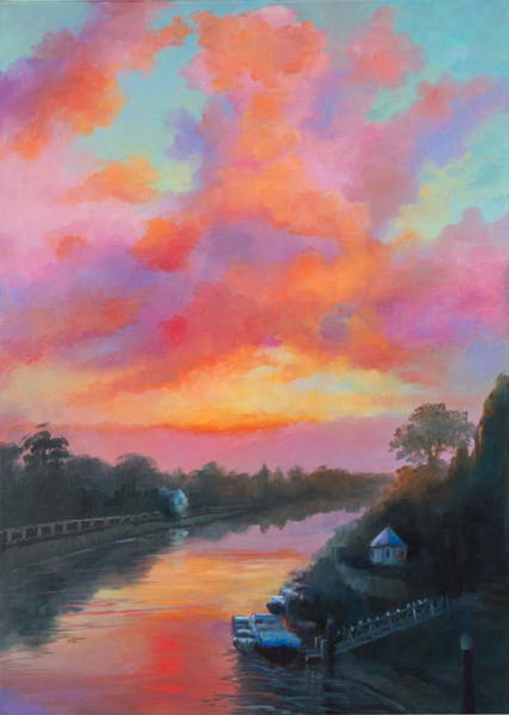 Detail of Pastel Sunrise, 2017Landscape, river Thames by Lee Campbell
