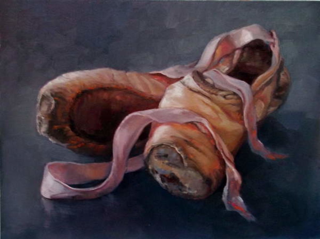 Detail of Margot's Shoes, 2011 ballet shoes by Lee Campbell