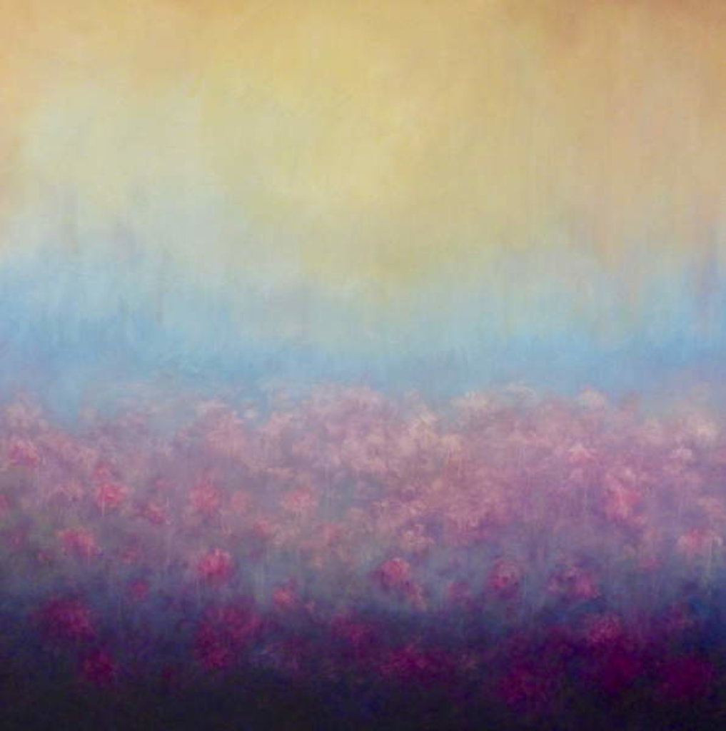 Detail of Into the Mist, 2019 Misty semi abstract landscape by Lee Campbell