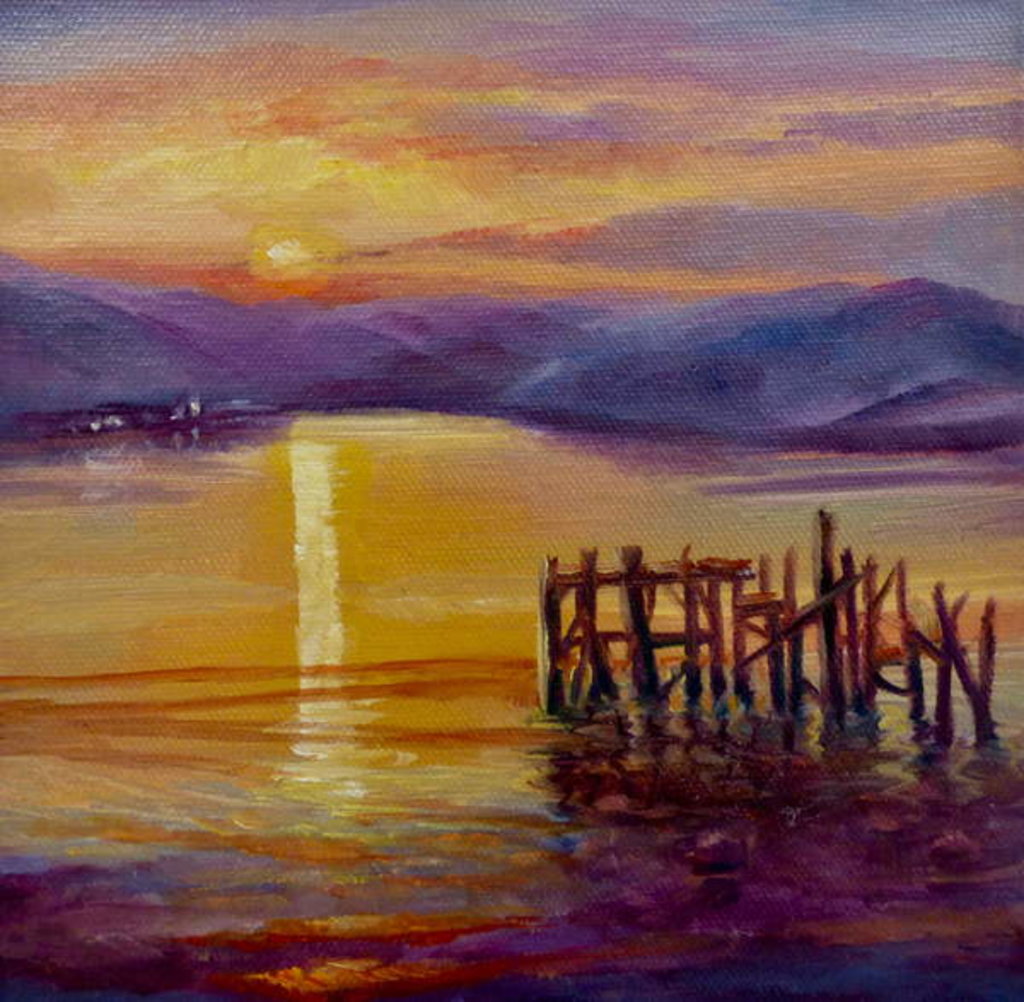 Detail of Old Jetty, Isle of Bute, 2019 Scottish landscape by Lee Campbell