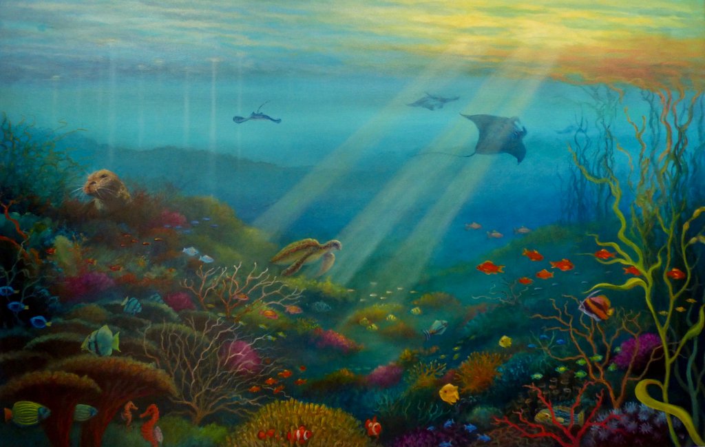 Detail of Pacific Rays, 2023,Landscape, underwater by Lee Campbell