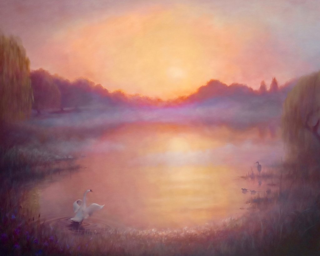 Detail of Misty River Morning, 2023,Landscpae by Lee Campbell