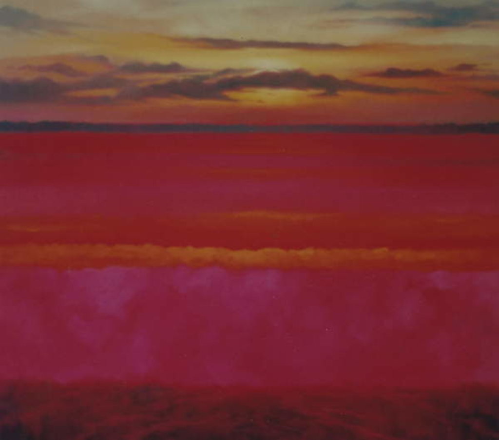 Detail of Glowing Sunrise, 2004 pink abstract by Lee Campbell