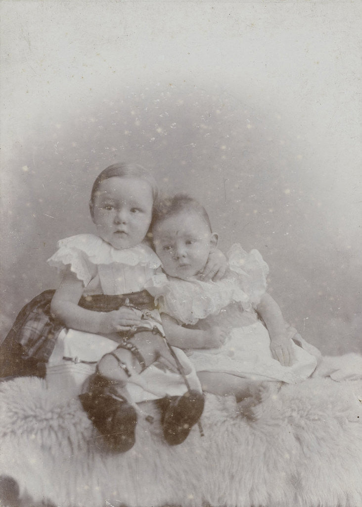 Detail of Portrait of two babies by C.J.L. Vermeulen