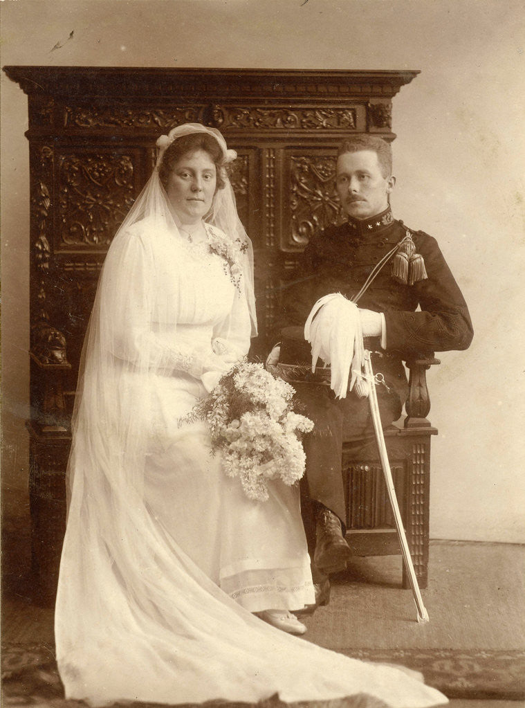 Detail of Bridal Portrait of Tine and Klaas Vermeulen Kleiterp by C.J.L. Vermeulen