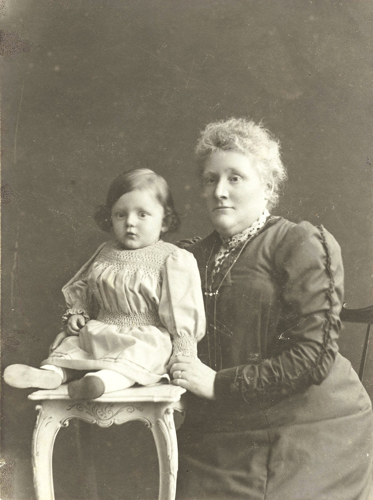 Detail of Studio Portrait of mother with daughter by Anonymous