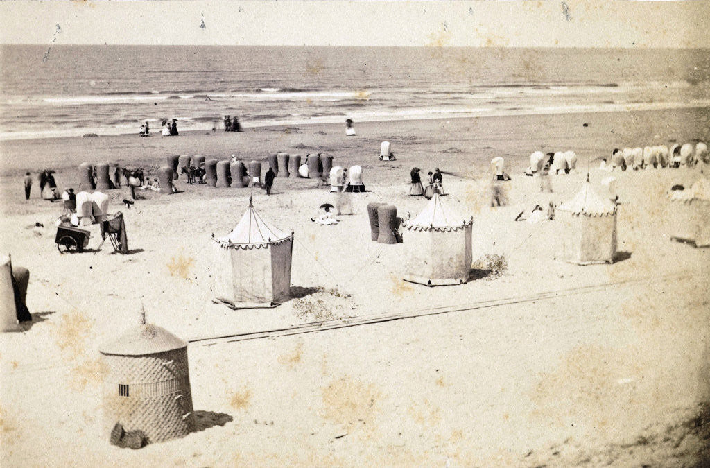Detail of View of the beach at Scheveningen, Netherlands, having left a camera on tripod by Anonymous