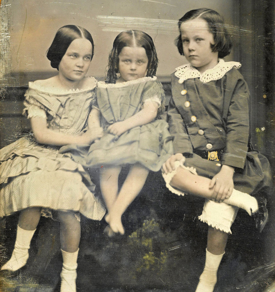 Detail of Portrait of three children by John Jabez Edwin Mayall