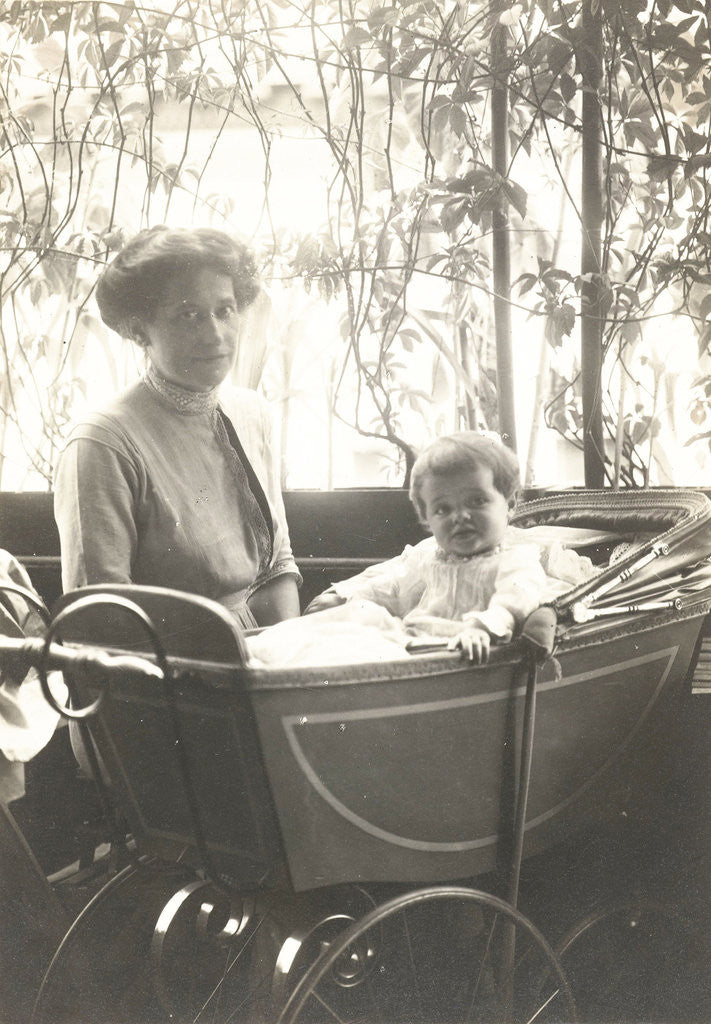 Detail of Olga and Marba Titzenthaler, wife and daughter of the photographer, in the house Friedrichstrasse Berlin, Germany by Waldemar Titzenthaler