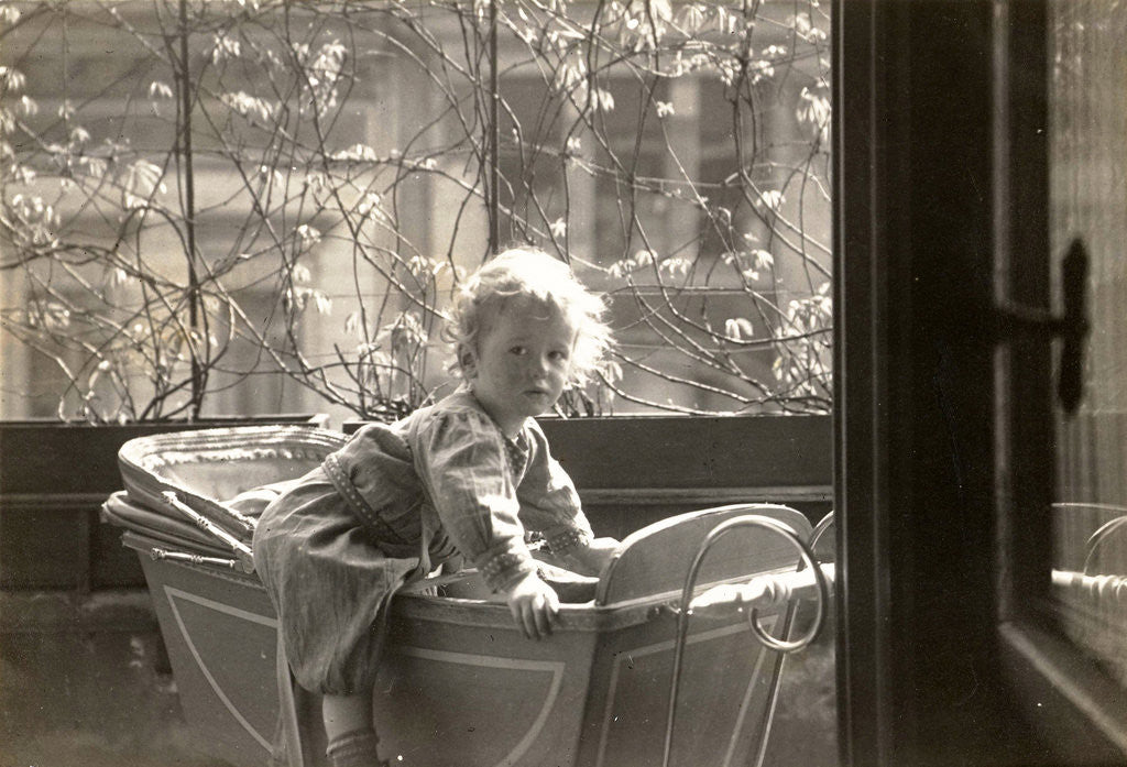 Detail of Eckart Titzenthaler, son of the photographer, in the house Friedrichstrasse Berlin, Germany by Waldemar Titzenthaler