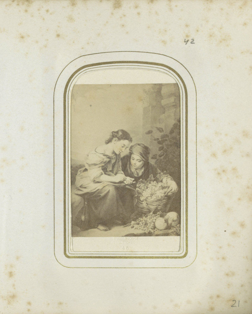 Detail of lithograph of a painting by Bartolomé Esteban Perez Murillo, Piloty & Löhle by Anonymous