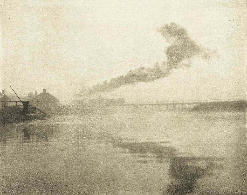 Detail of River landscape with bridge by Peter Henry Emerson