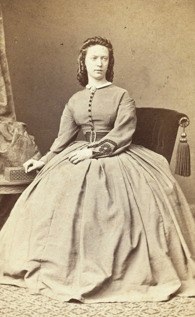 Detail of Portrait seated woman by J. Baer