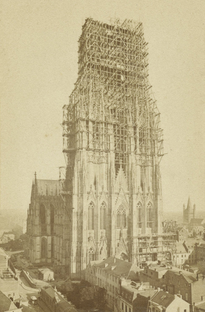 Detail of View of the Cologne Cathedral, west side, Germany by Johann Heinrich Schönscheidt