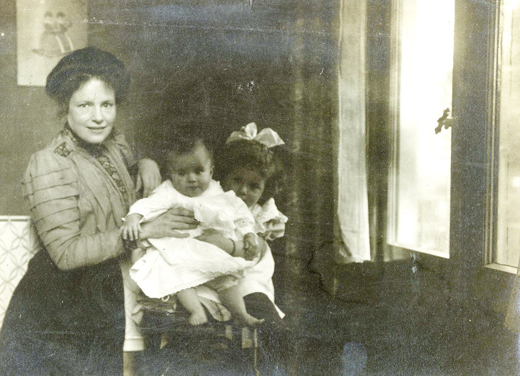 Detail of Mother with two children by Anonymous