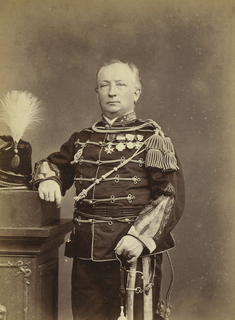 Detail of Studio Portrait of M. de Lange on Java Indonesia in his military uniform by Anonymous