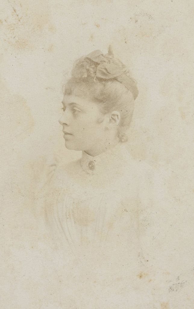 Detail of Studio Portrait of a Young Woman in a white dress by Albert Greiner