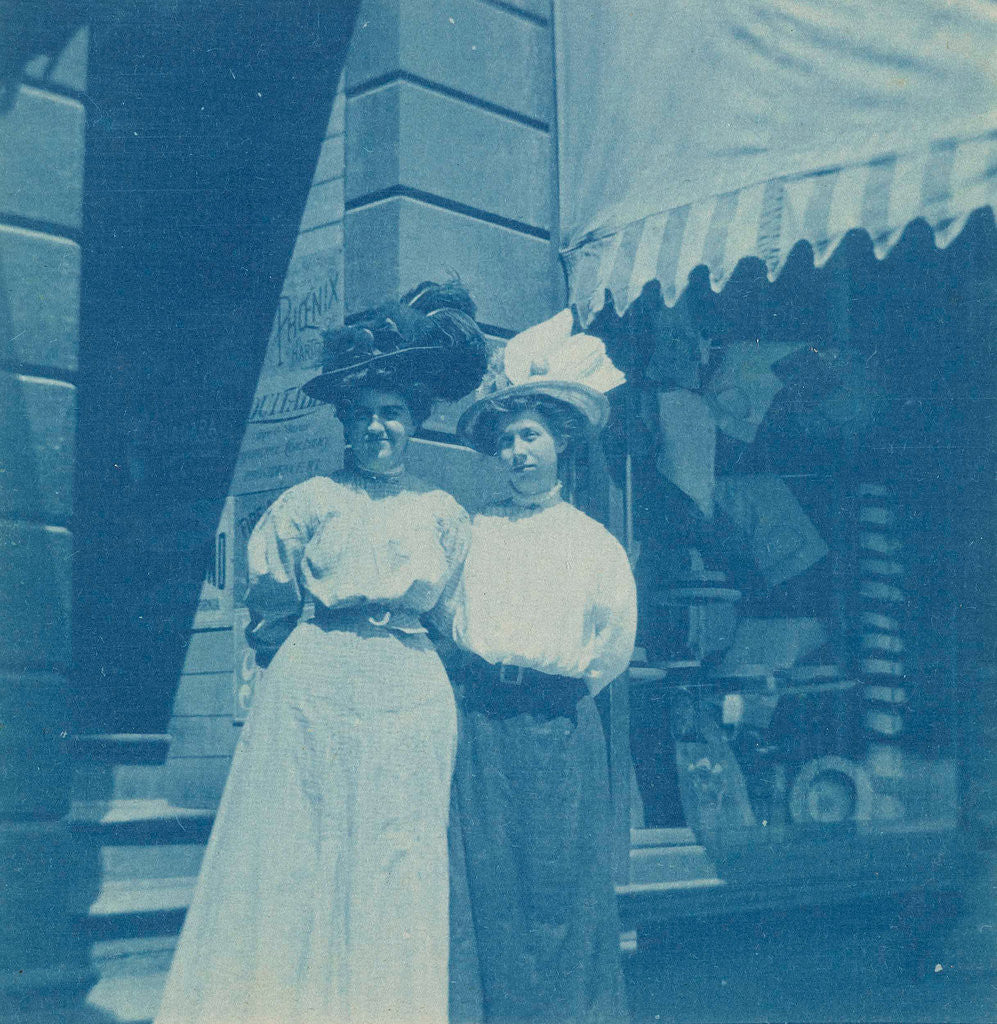 Detail of Two women standing at a shop by Anonymous