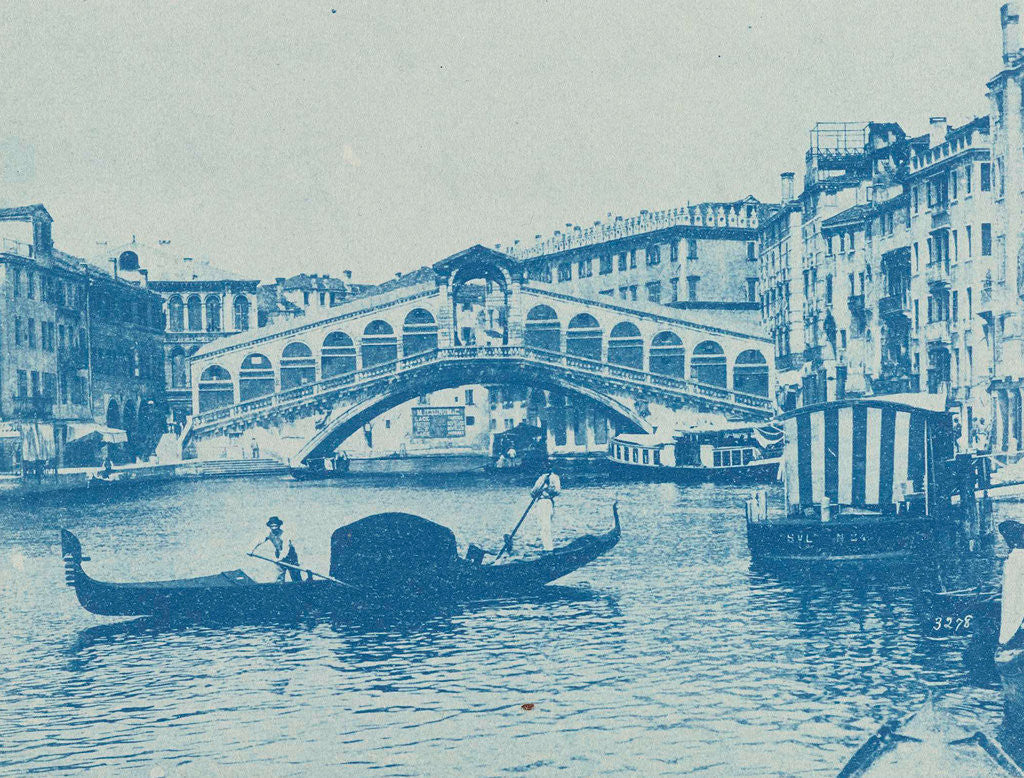 Detail of Grand Canal, Rialto bridge and gondola, Venice, Italy by Anonymous