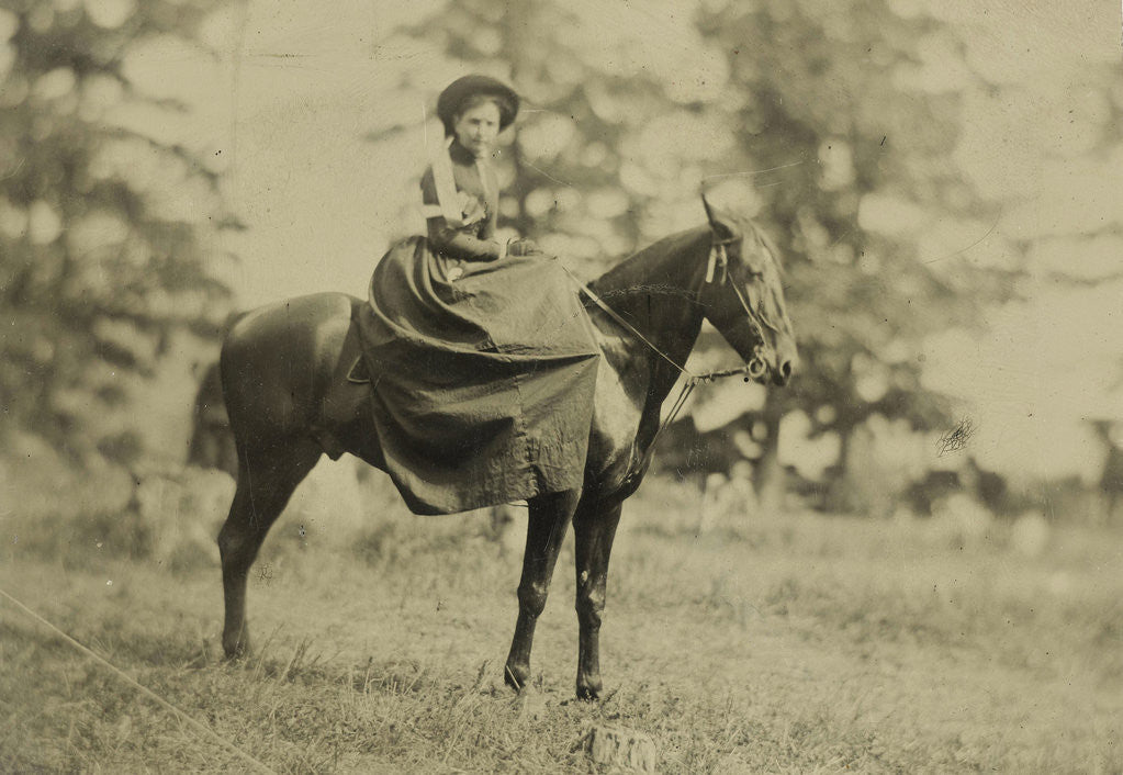 Detail of Woman on horseback by Anonymous