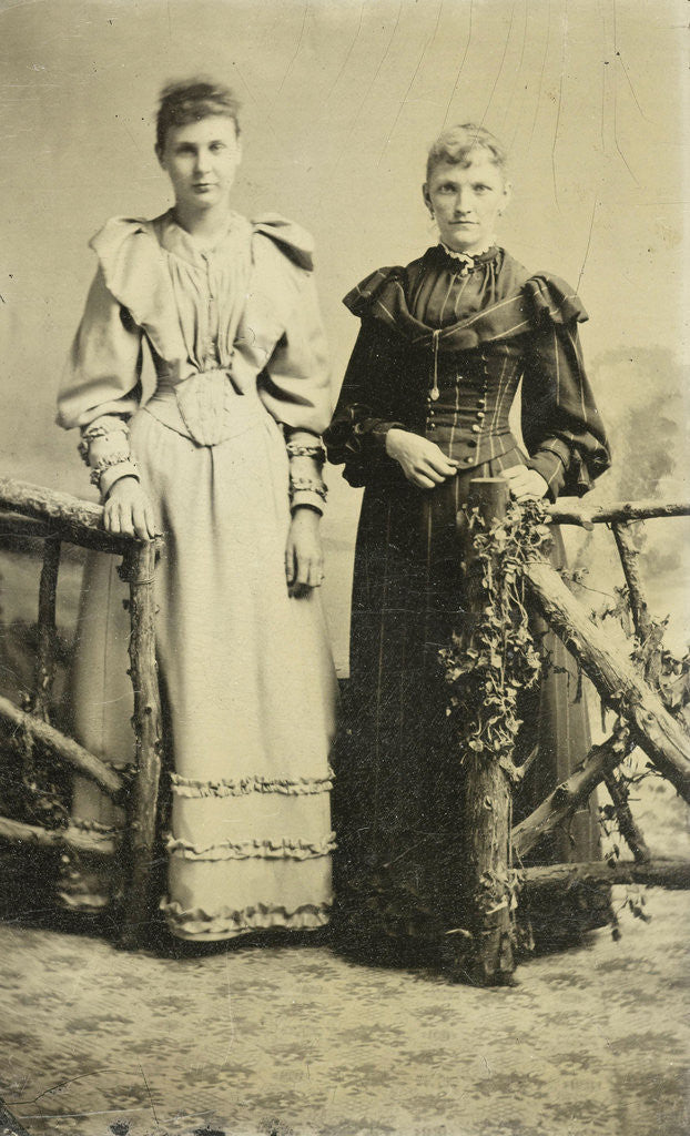 Detail of Portrait of two women standing in a studio by Anonymous