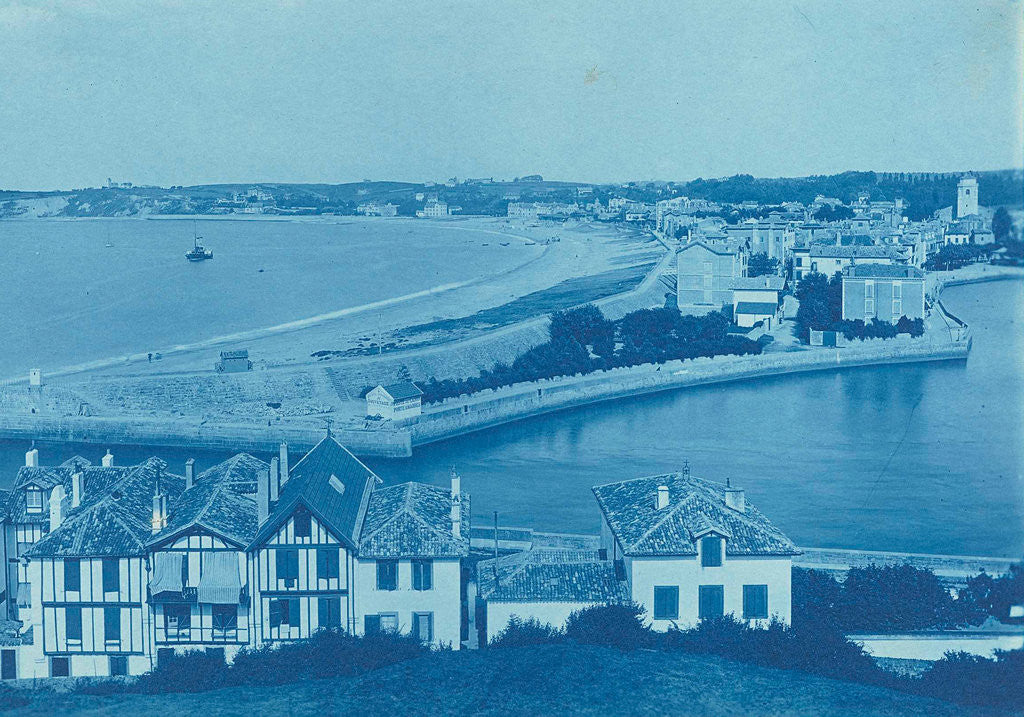 Detail of View of Saint-Jean-de-Luz, France, as seen from Sainte-Barbe ?, With the left bay of the Atlantic by Anonymous
