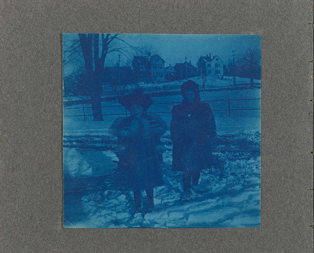 Detail of Two children in the snow, USA by Anonymous