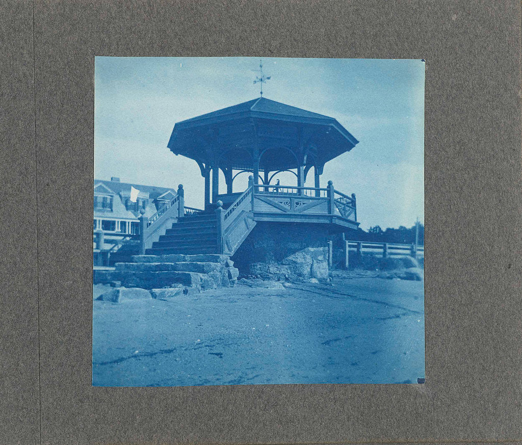 Detail of Wooden bandstand with stairs and wind vane, USA by Anonymous