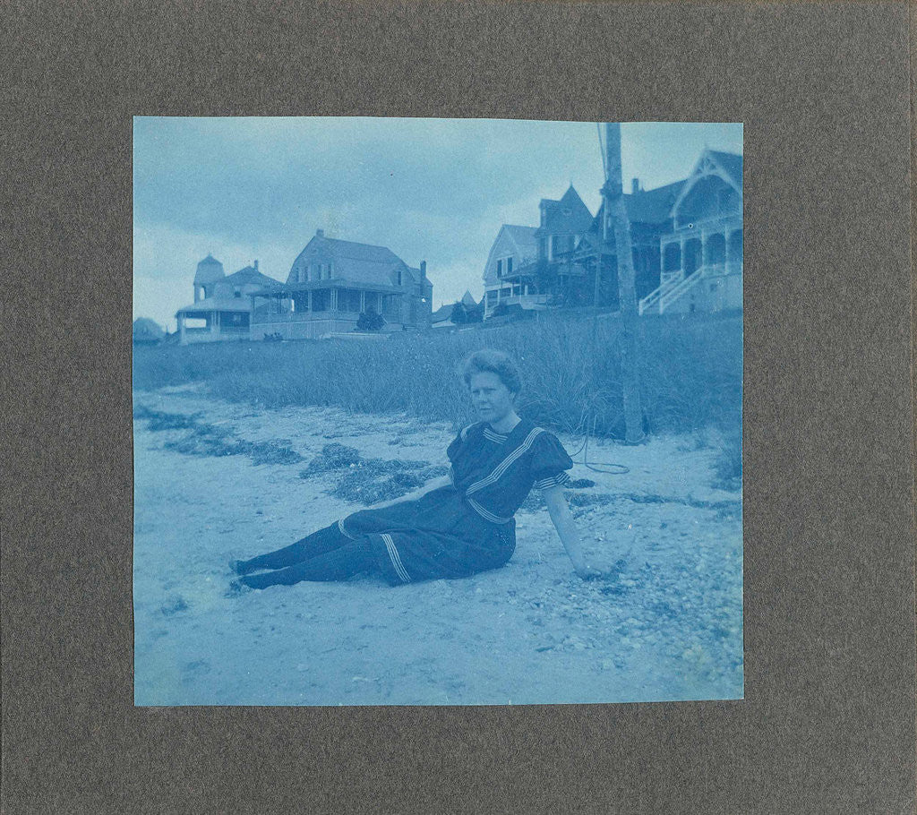 Detail of Sitting on the beach, USA by Anonymous