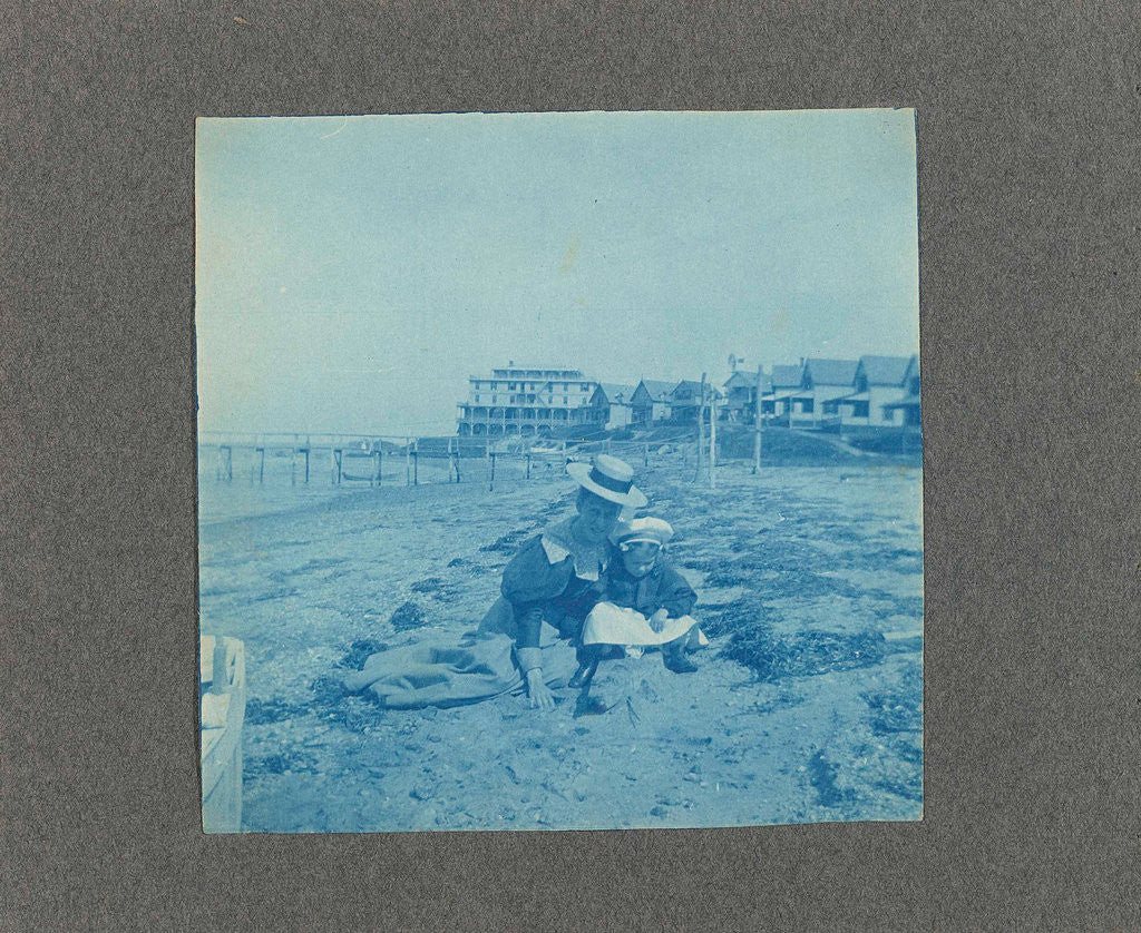 Detail of Woman with a child on the beach, USA by Anonymous