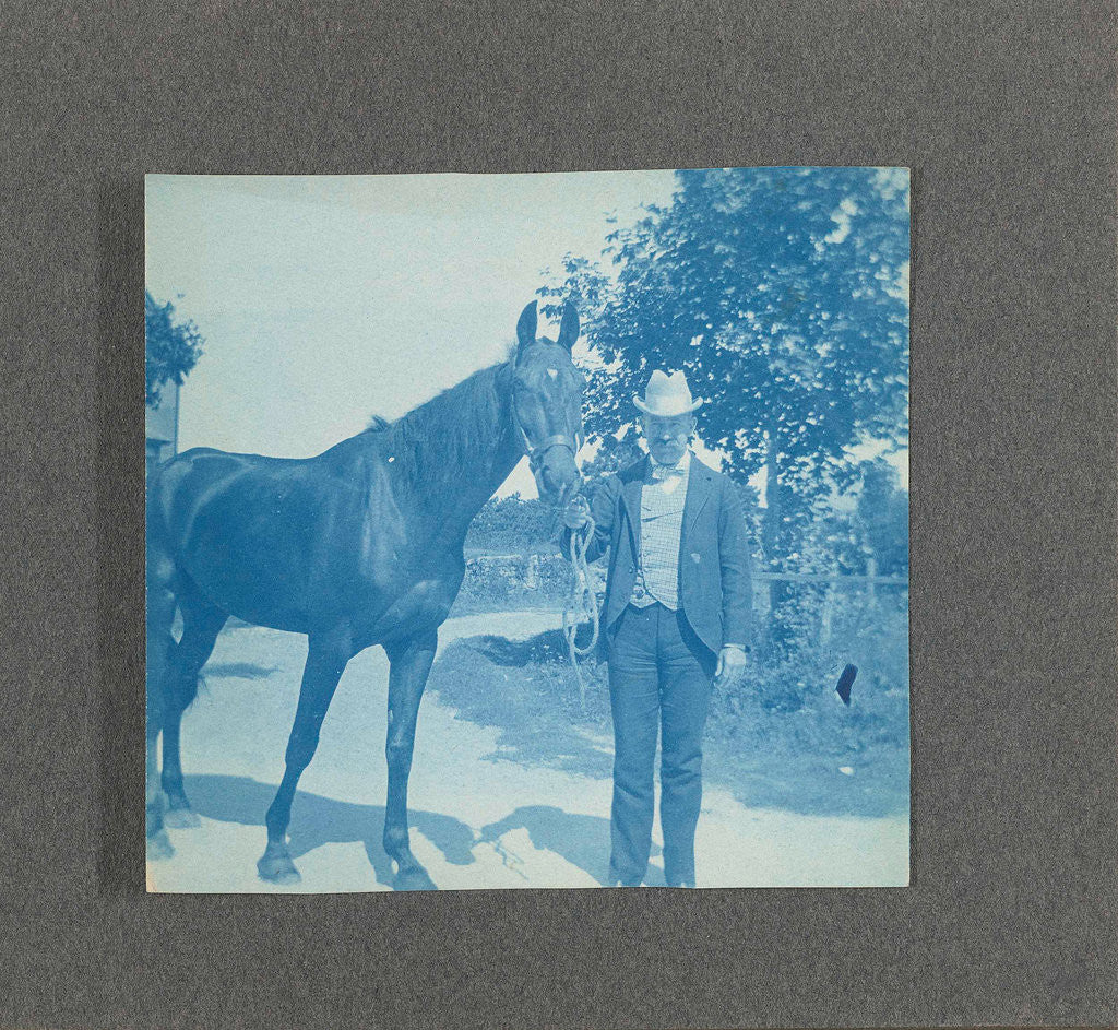 Detail of cyanotypieën children, horses, houses, boats and beach scenes in the United States, USA by Anonymous