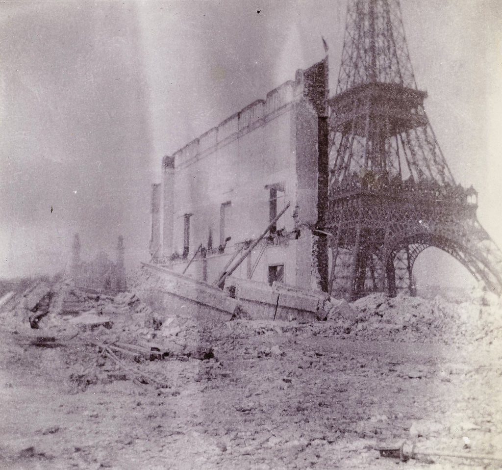 Detail of Breaking and building next to the Eiffel Tower, Paris, France by unknown