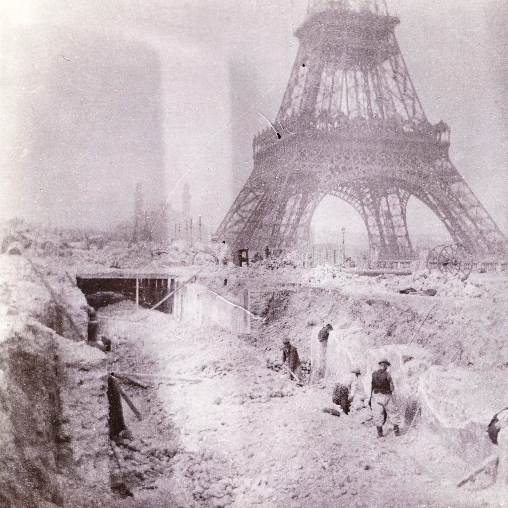 Detail of Breaking and building next to the Eiffel Tower, Paris France by Anonymous
