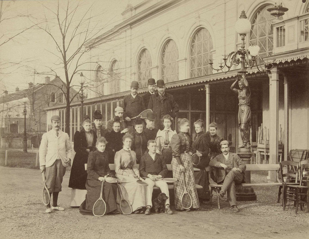 Detail of Group portrait of men and women with tennis rackets, far left Pauw van Wieldrecht, 1892 by Henry Pauw van Wieldrecht
