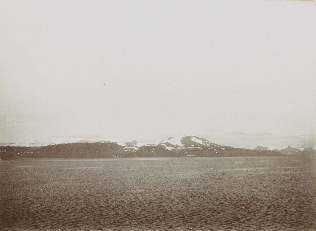 Detail of Sight over a lake or sea, with snowy mountains in the background, Norway? by Henry Pauw van Wieldrecht