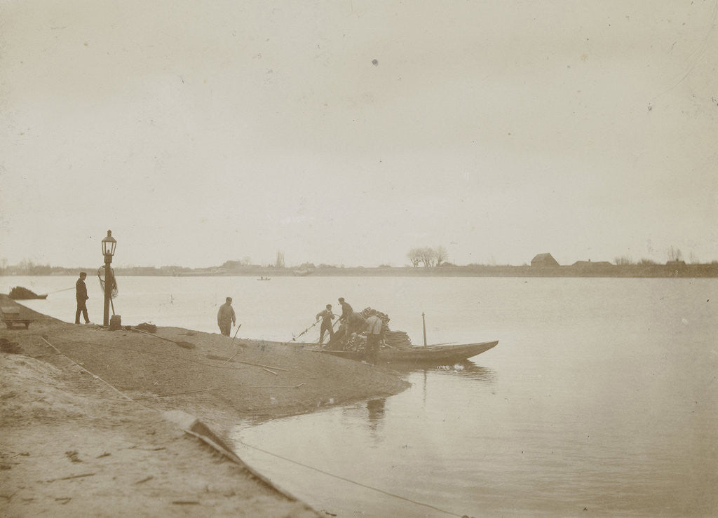 Detail of Fishermen on the bank of a river by Henry Pauw van Wieldrecht