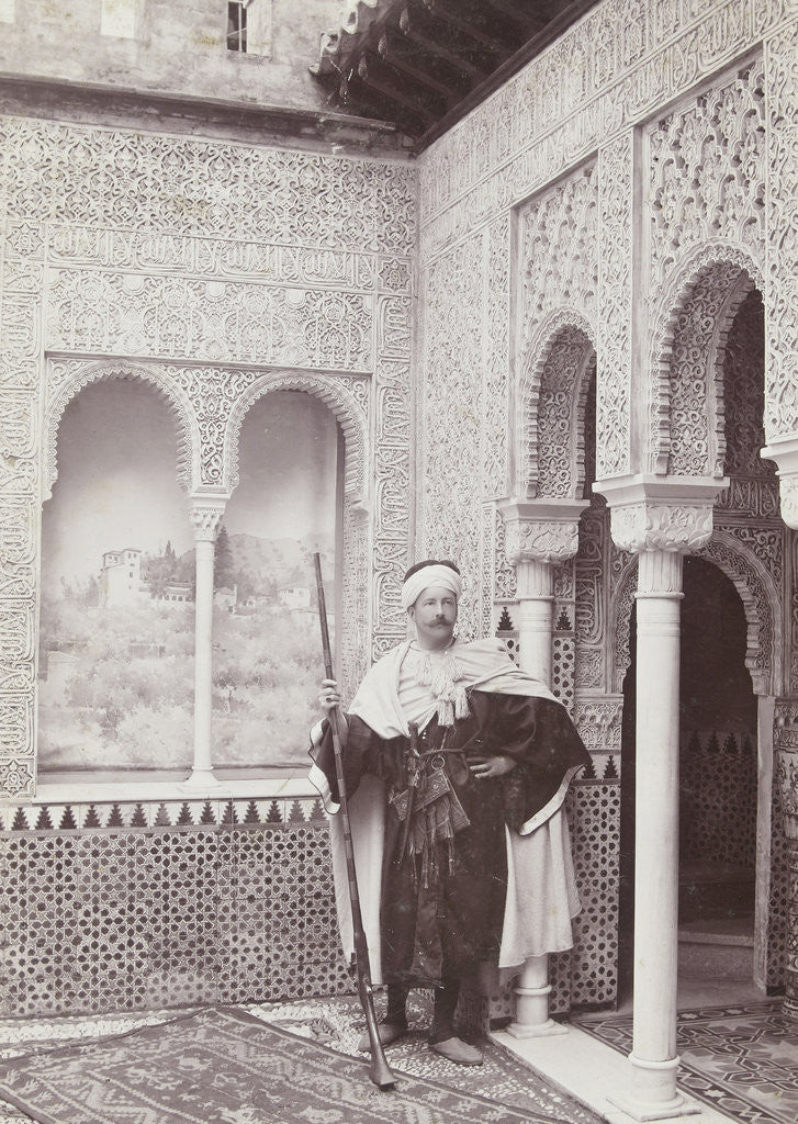 Detail of Self Portrait in Oriental costume with a rifle by Henry Pauw van Wieldrecht