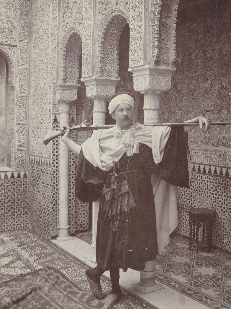 Detail of Self Portrait in Oriental costume with a rifle by Henry Pauw van Wieldrecht