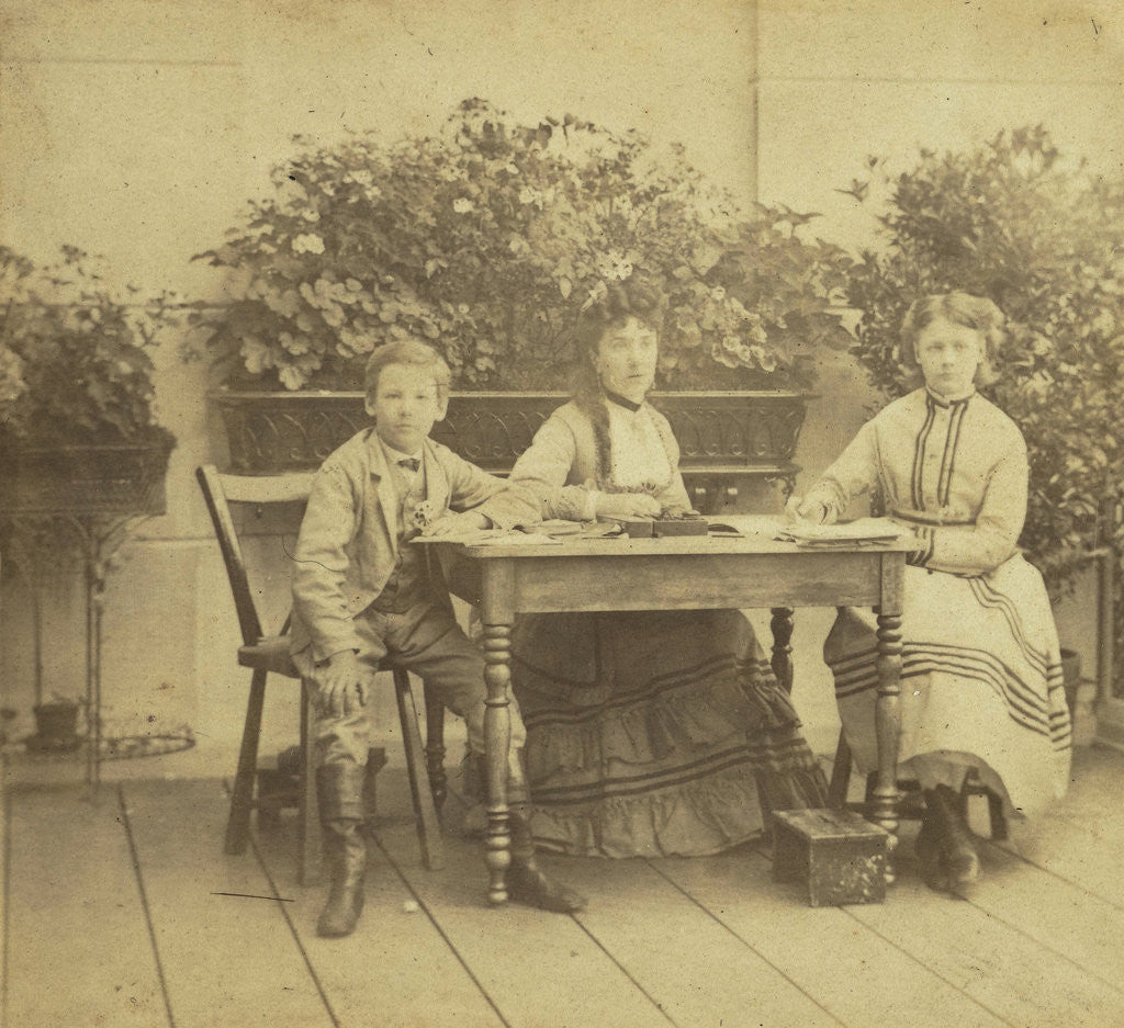 Detail of Portrait of Martin Iman Pauw van Wieldrecht, Agnes Henriette Pauw van Wieldrecht and Miss Badollet by Matthieu Christiaan Hendrik Pauw van Wieldrecht