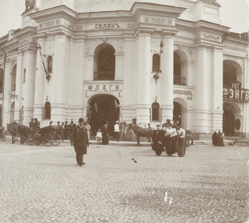 Detail of View of one of the entrances to the 18th-century department store Gostiny Dvor on Nevsky Prospekt in St. Petersburg, Russia by Henry Pauw van Wieldrecht