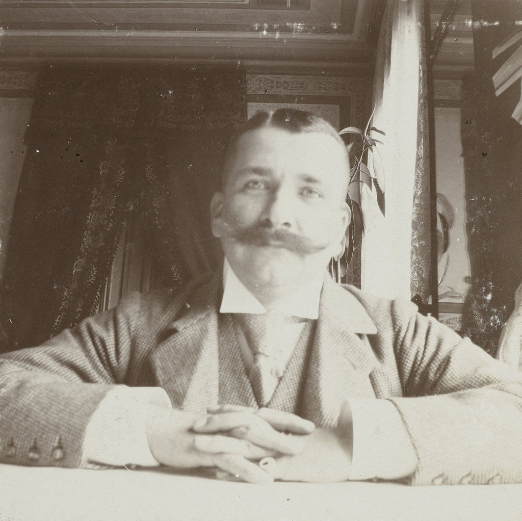 Detail of J. W. des Tombe, at the breakfast table in Lappeenranta, Finland by Henry Pauw van Wieldrecht