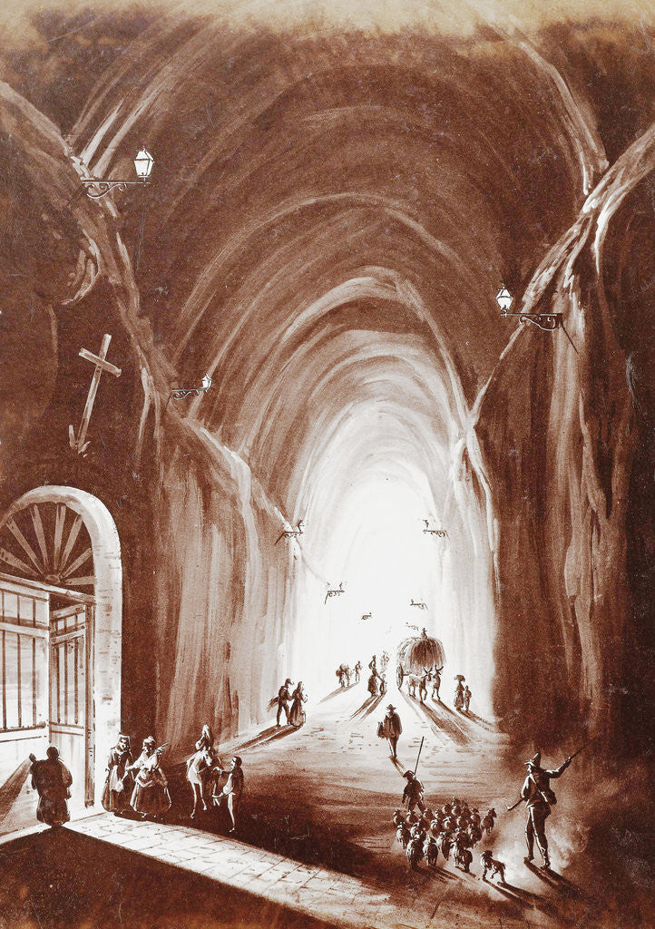 Detail of Piedigrotta Naples, Napoli, Italy by Giorgio Sommer