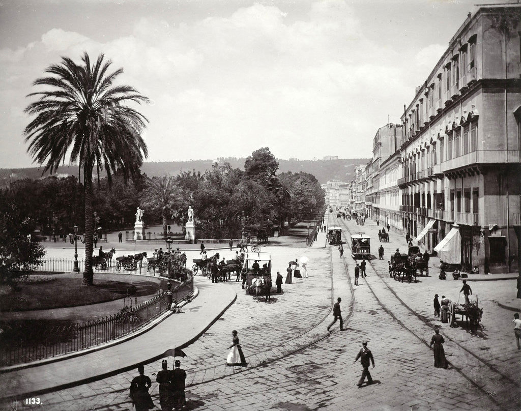 Detail of Napoli Riviera di Chiaia, Italy by Giorgio Sommer
