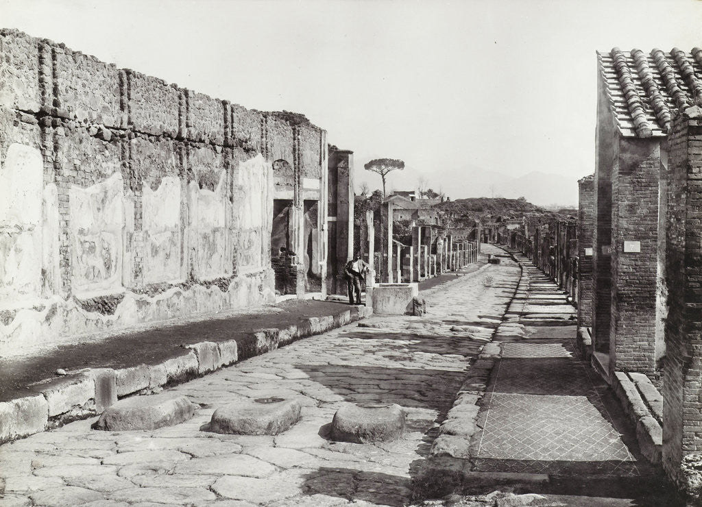 Detail of Pompeii Strada della Abbondanza, Italy by Giorgio Sommer