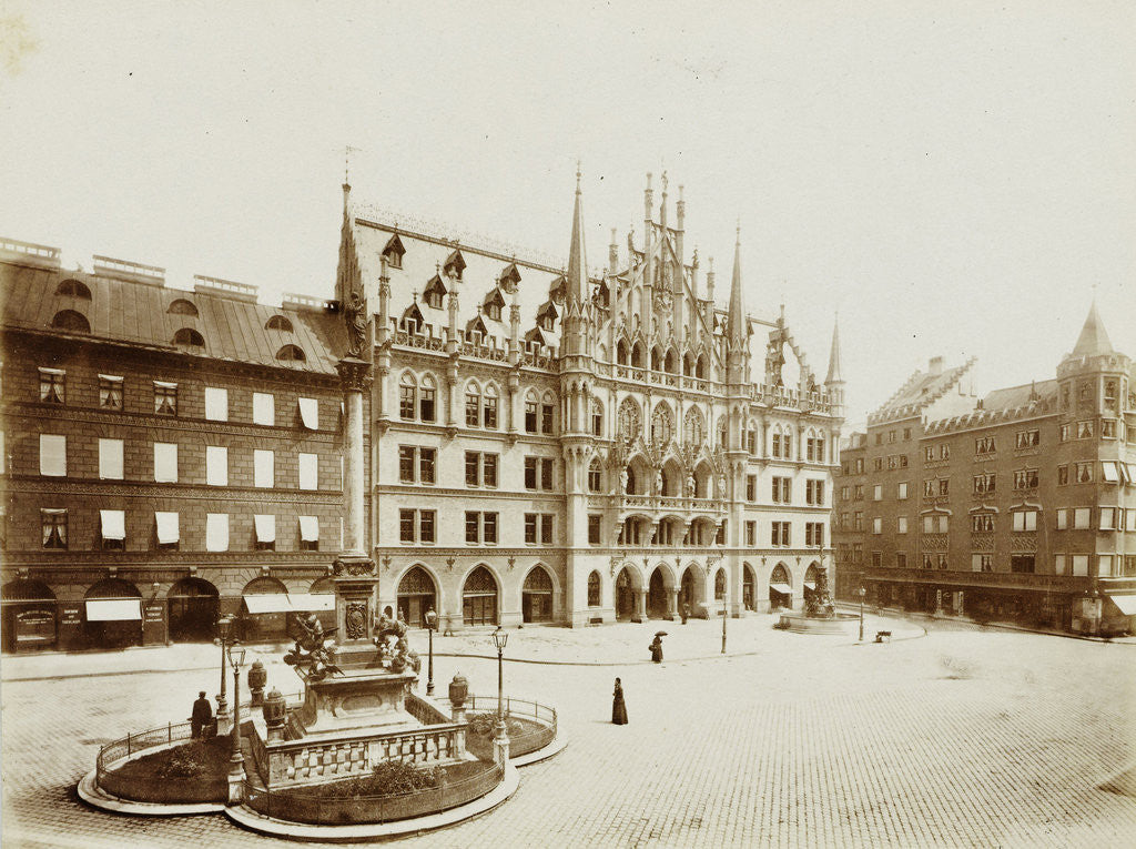 Detail of Neues Rathaus in Munich at the Marienplatz by Germany