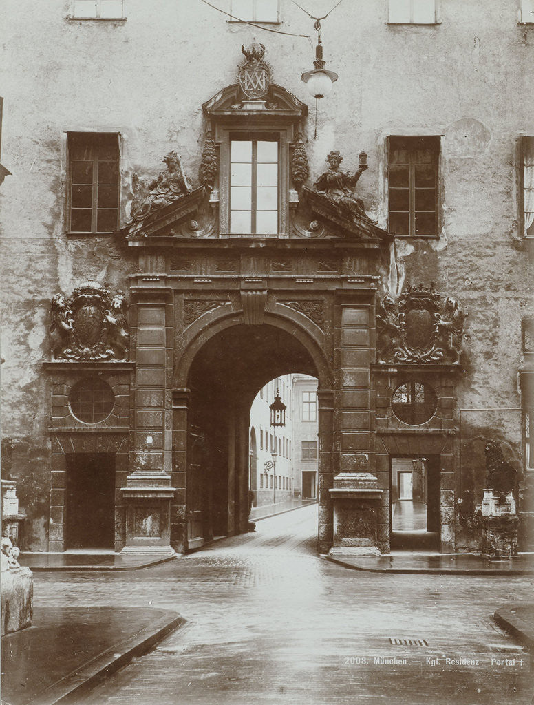 Detail of A royal gate with two small gates in the streets of Munich by Germany