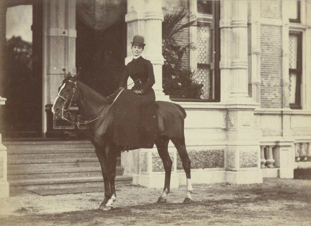 Detail of Miss Tachard on horseback in front of home Heidepark Doorn by Henry Pauw van Wieldrecht