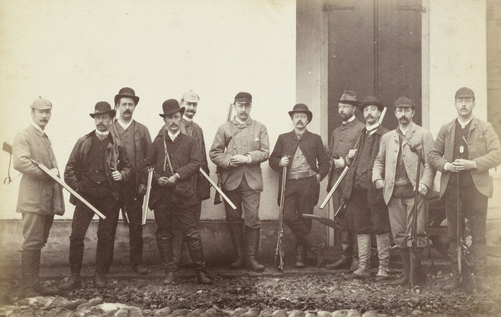 Detail of Group portrait of hunt with Maarten and Henry Pauw van Wieldrecht by Henry Pauw van Wieldrecht